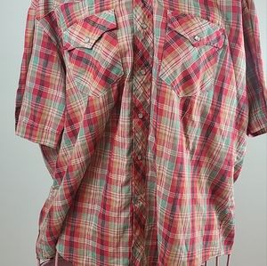 Vintage Vancort Plaid Mens XLarge Flannel Button Up Shirt Pearl Snaps